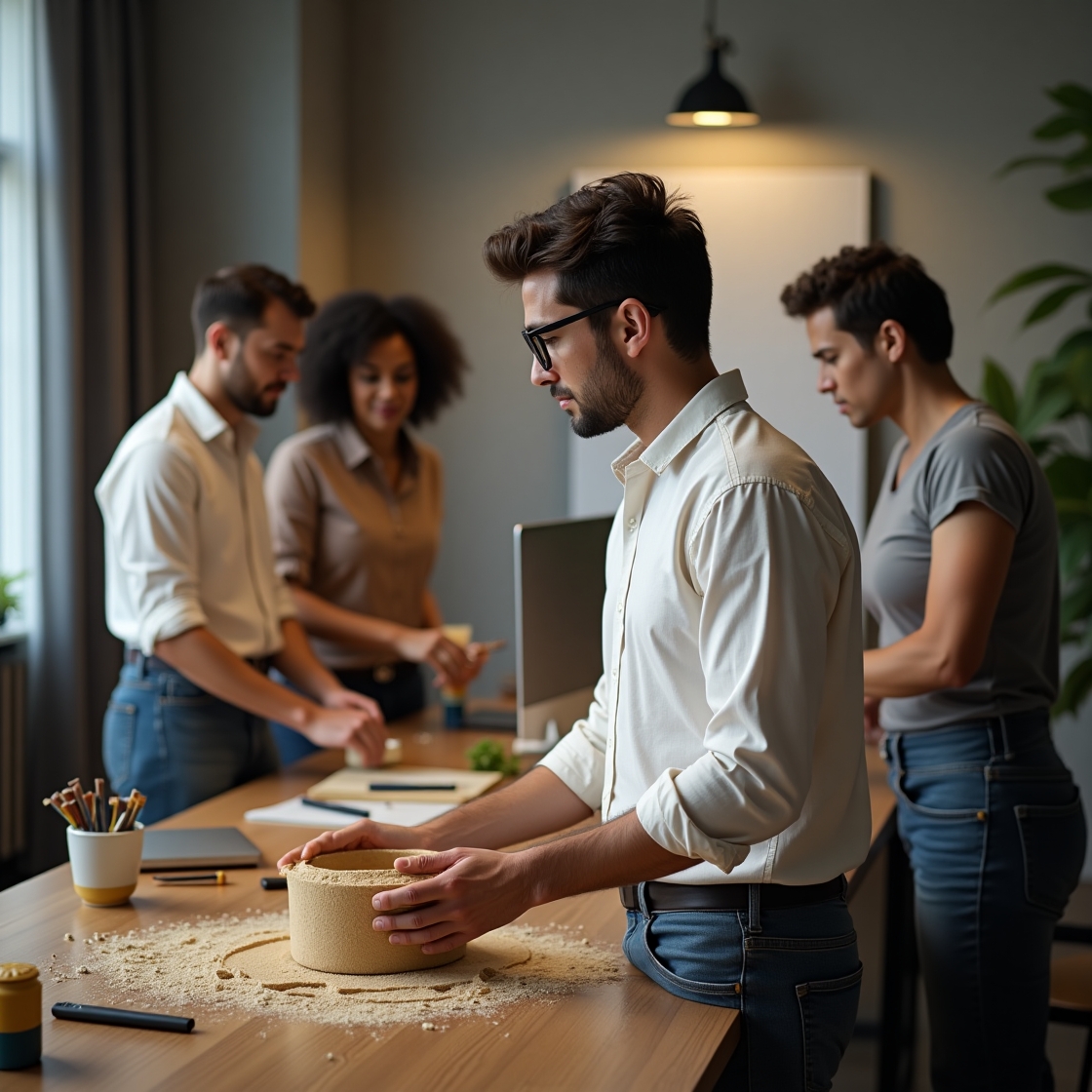 Líder de equipe em uma reunião